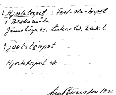 Bild på arkivkortet för arkivposten Hjortatorpet = Fast-Ola-torpet