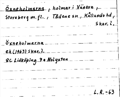 Bild på arkivkortet för arkivposten Öxneholmarna
