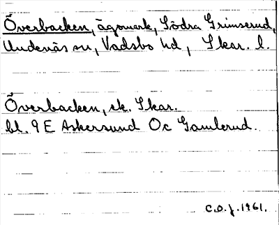 Bild på arkivkortet för arkivposten Överbacken