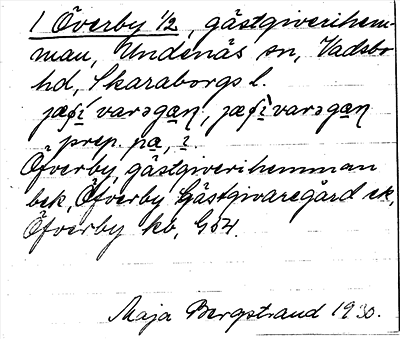 Bild på arkivkortet för arkivposten Överby