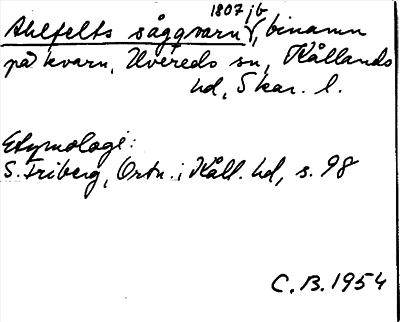 Bild på arkivkortet för arkivposten Ahlfelts sågqvarn