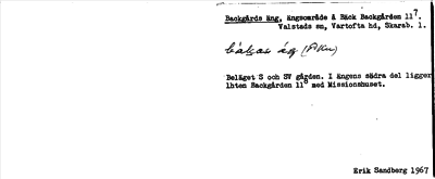 Bild på arkivkortet för arkivposten Backgårds äng