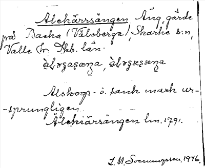 Bild på arkivkortet för arkivposten Alekärrsängen