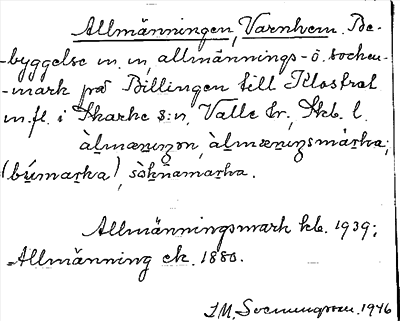 Bild på arkivkortet för arkivposten Allmänningen, Varnhem