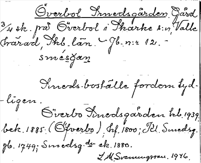 Bild på arkivkortet för arkivposten Överbol Smedsgården