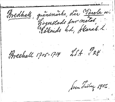 Bild på arkivkortet för arkivposten Bredhall