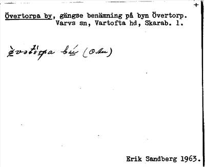 Bild på arkivkortet för arkivposten Övertorpa by