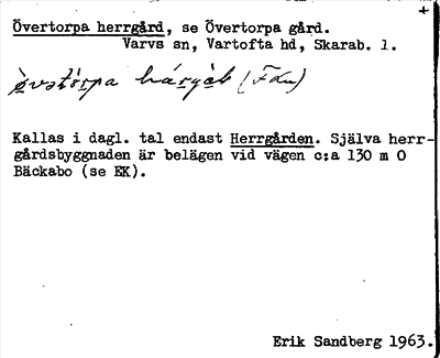Bild på arkivkortet för arkivposten Övertorpa herrgård