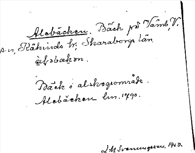 Bild på arkivkortet för arkivposten Alebäcken