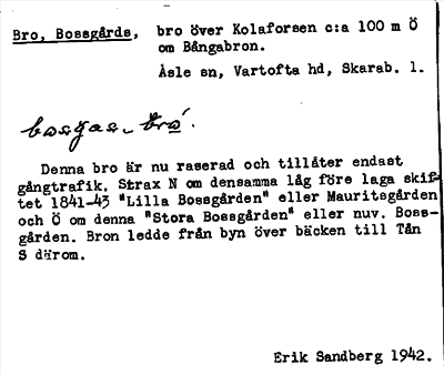 Bild på arkivkortet för arkivposten Bro, Bosagårds