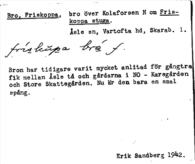 Bild på arkivkortet för arkivposten Bro, Friskoppa