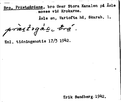 Bild på arkivkortet för arkivposten Bro, Prästgårdens