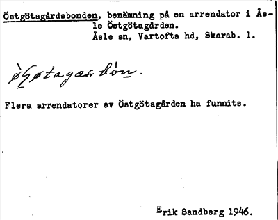 Bild på arkivkortet för arkivposten Östgötagårdsbonden