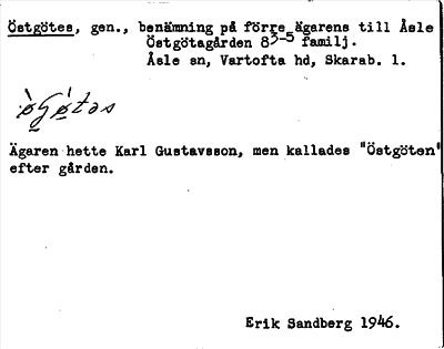 Bild på arkivkortet för arkivposten Östgötes