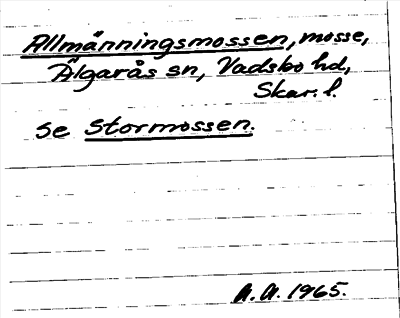 Bild på arkivkortet för arkivposten Allmänningsmossen, se Stormossen