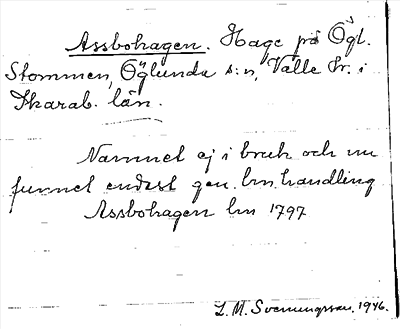 Bild på arkivkortet för arkivposten Assbohagen