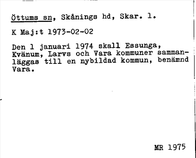 Bild på arkivkortet för arkivposten Öttums socken