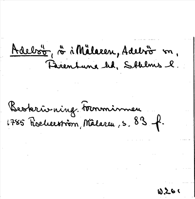 Bild på arkivkortet för arkivposten Adelsö