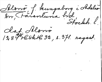 Bild på arkivkortet för arkivposten Alsnö