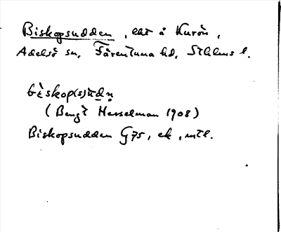 Bild på arkivkortet för arkivposten Biskopsudden