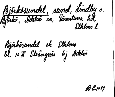 Bild på arkivkortet för arkivposten Björkösundet