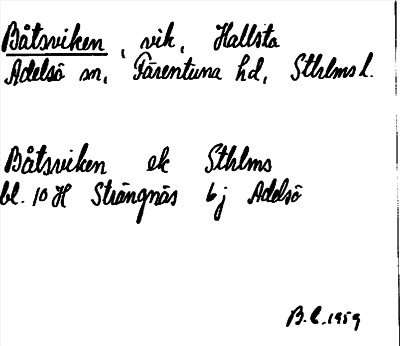 Bild på arkivkortet för arkivposten Båtsviken