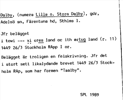 Bild på arkivkortet för arkivposten Dalby, (numera Lilla o. Stora)