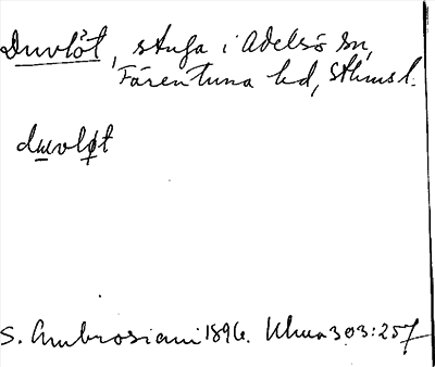 Bild på arkivkortet för arkivposten Duvlöt