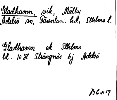 Bild på arkivkortet för arkivposten Gladhamn