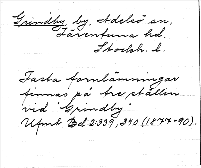 Bild på arkivkortet för arkivposten Grindby