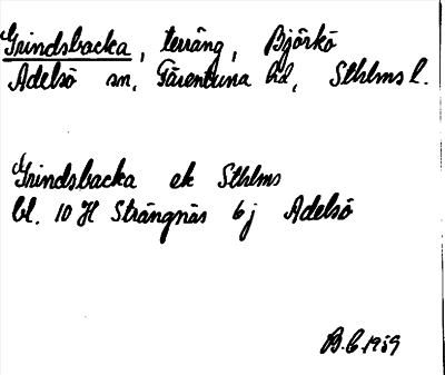 Bild på arkivkortet för arkivposten Grindsbacka