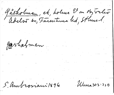 Bild på arkivkortet för arkivposten Gåsholmen