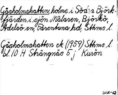 Bild på arkivkortet för arkivposten Gåsholmshatten