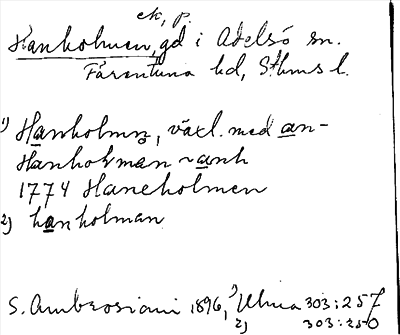 Bild på arkivkortet för arkivposten Hanholmen