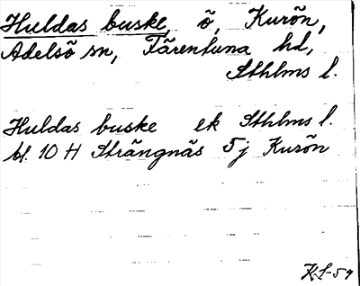 Bild på arkivkortet för arkivposten Huldas buske
