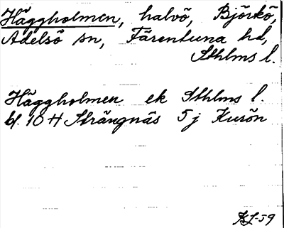 Bild på arkivkortet för arkivposten Häggholmen
