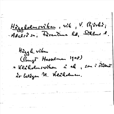 Bild på arkivkortet för arkivposten Häggholmsviken