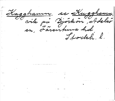 Bild på arkivkortet för arkivposten Kagghamn, se Kugghamn