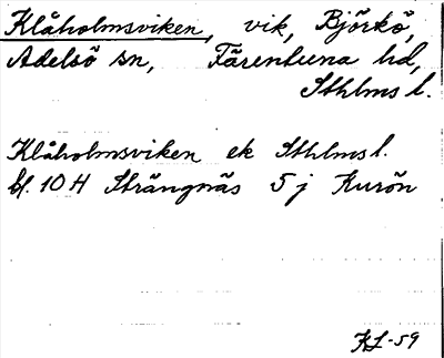 Bild på arkivkortet för arkivposten Klåholmsviken