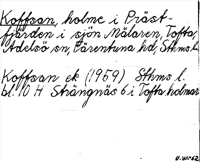 Bild på arkivkortet för arkivposten Koffsan