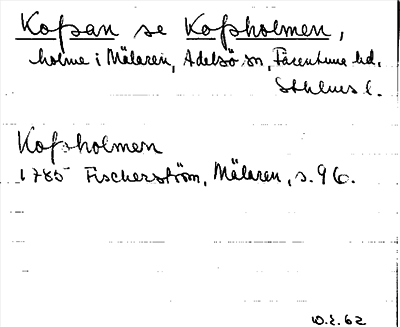 Bild på arkivkortet för arkivposten Kofsan, se Kofsholmen