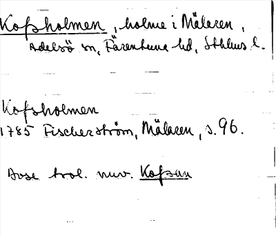 Bild på arkivkortet för arkivposten Kofsholmen