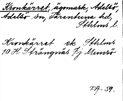 Bild på arkivkortet för arkivposten Kronkärret