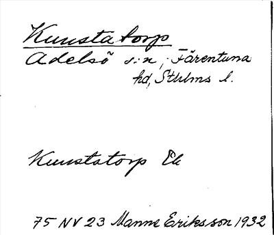 Bild på arkivkortet för arkivposten Kunstatorp