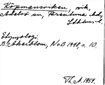 Bild på arkivkortet för arkivposten Köpmansviken
