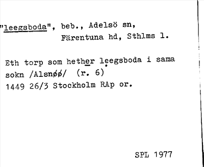 Bild på arkivkortet för arkivposten »leegsboda»