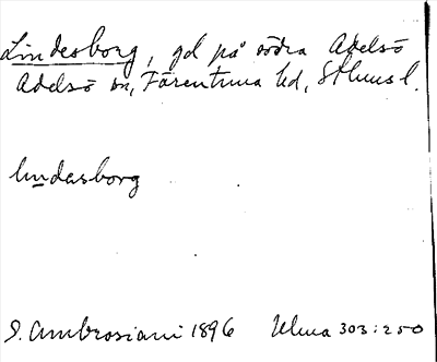 Bild på arkivkortet för arkivposten Lindesborg