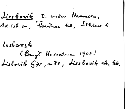 Bild på arkivkortet för arkivposten Lissbovik