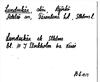 Bild på arkivkortet för arkivposten Lundsskär