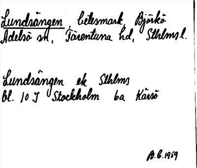 Bild på arkivkortet för arkivposten Lundsängen